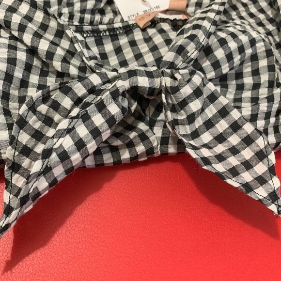 Evolutionary NWT Black White Gingham Printed Co-Ord Romper, Med - Picture 9 of 13